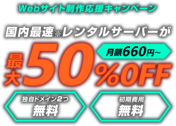 レンタルサーバー最大50%OFF！今ならWINGパック「ベーシックプラン」が月額660円～使える！