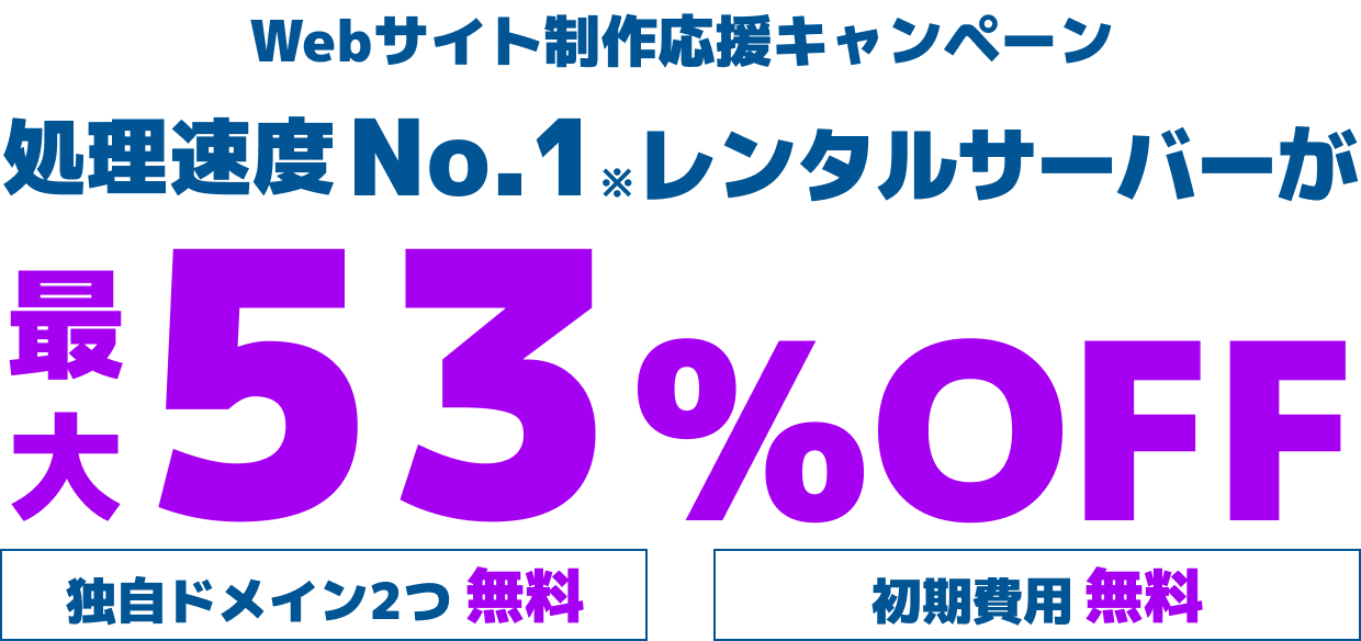 WINGパック「ベーシックプラン」で12ヶ月、24ヶ月、36ヶ月契約を新規でお申込みいただくと、対象プランがConoHa WING通常料金より最大53%OFFでご利用いただけます。